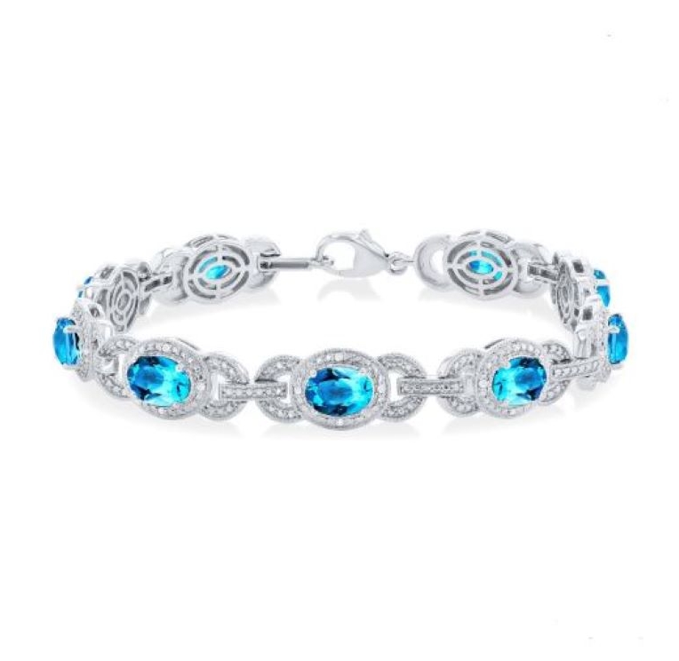 Sterling Silver Blue Topaz Bracelet